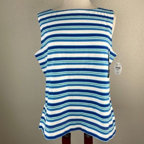 NWT PBX Striped Tank Top Size L - Picture 1 of 8